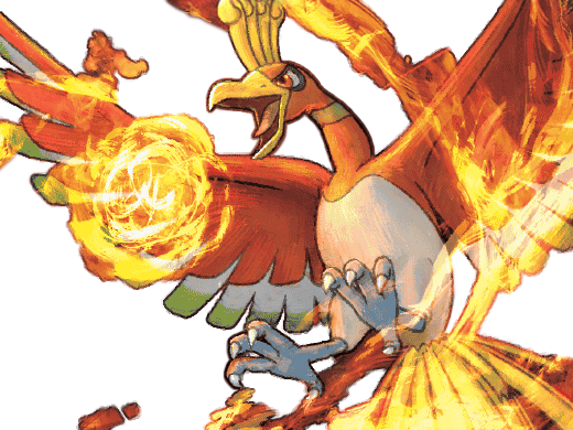 ho-oh ho oh houou pokemon pkm legendaire type feu vol 2g johto arcenciel