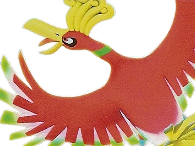 ho-oh ho oh houou pokemon pkm legendaire type feu vol 2g johto arcenciel