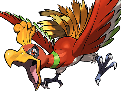 ho-oh ho oh houou pokemon pkm legendaire type feu vol 2g johto arcenciel