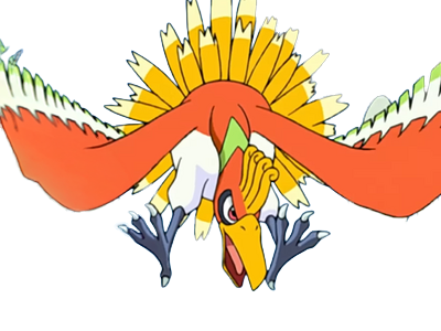 ho-oh ho oh houou pokemon pkm legendaire type feu vol 2g johto arcenciel