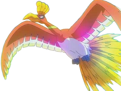 ho-oh ho oh houou pokemon pkm legendaire type feu vol 2g johto arcenciel