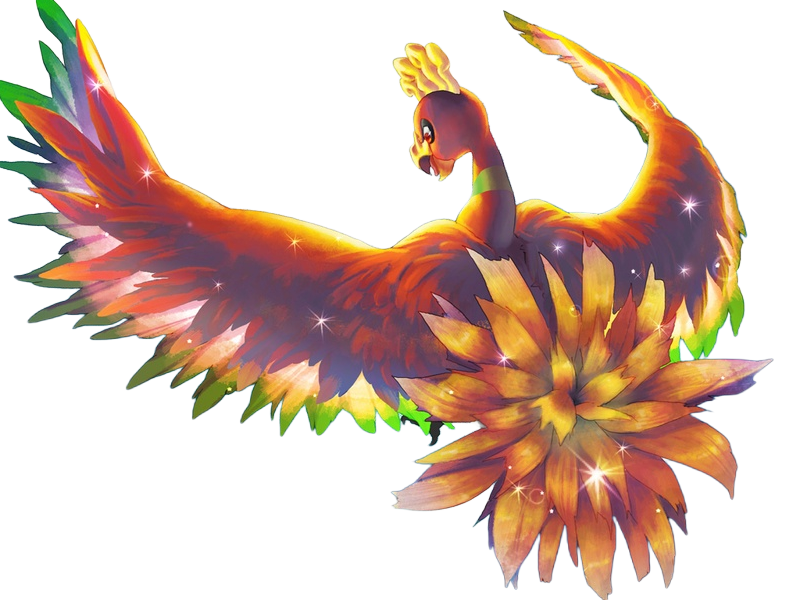 ho-oh ho oh houou pokemon pkm legendaire type feu vol 2g johto arcenciel