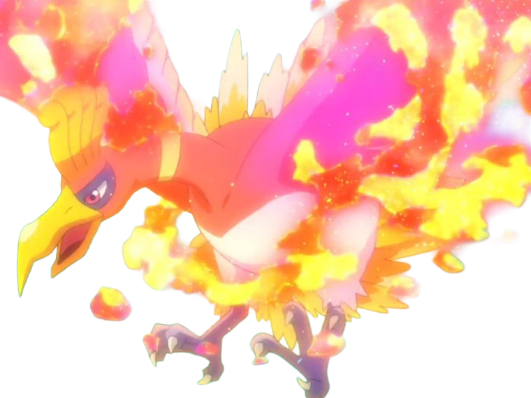 ho-oh ho oh houou pokemon pkm legendaire type feu vol 2g johto arcenciel