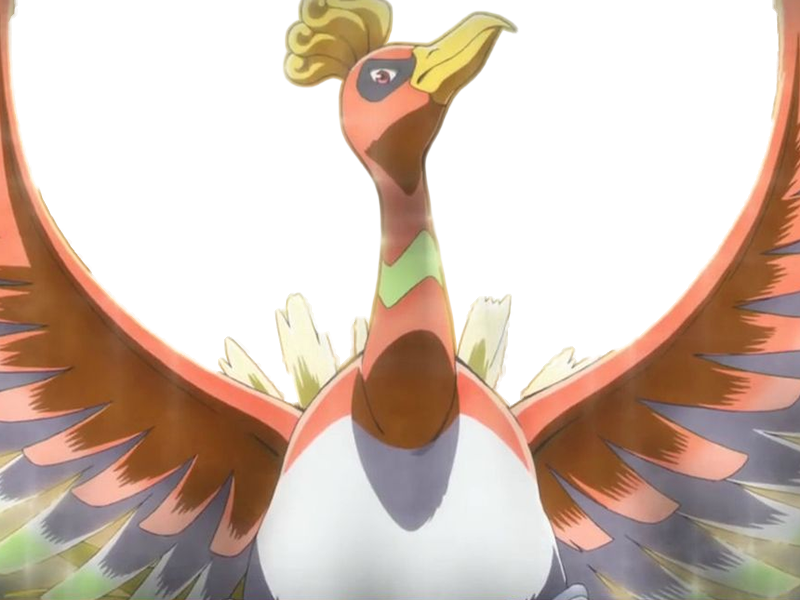 ho-oh ho oh houou pokemon pkm legendaire type feu vol 2g johto arcenciel