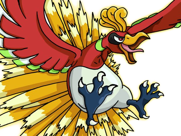 ho-oh ho oh houou pokemon pkm legendaire type feu vol 2g johto arcenciel