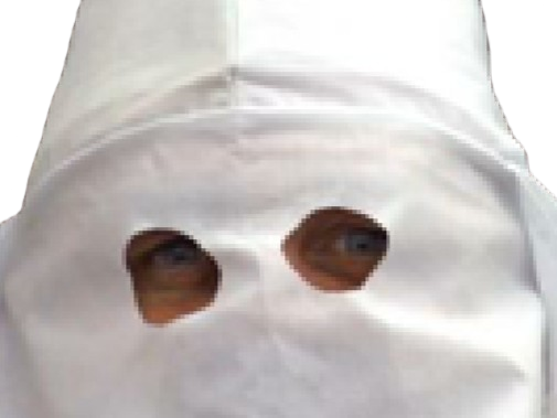 kkk costume zoom raciste blanc ku klux klan usa americain yeux