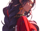 boa-hancock-one-piece-cheveux-noir-yeux-bleu-boucles-oreille-serpent-fic-bloop-kimono-yukata