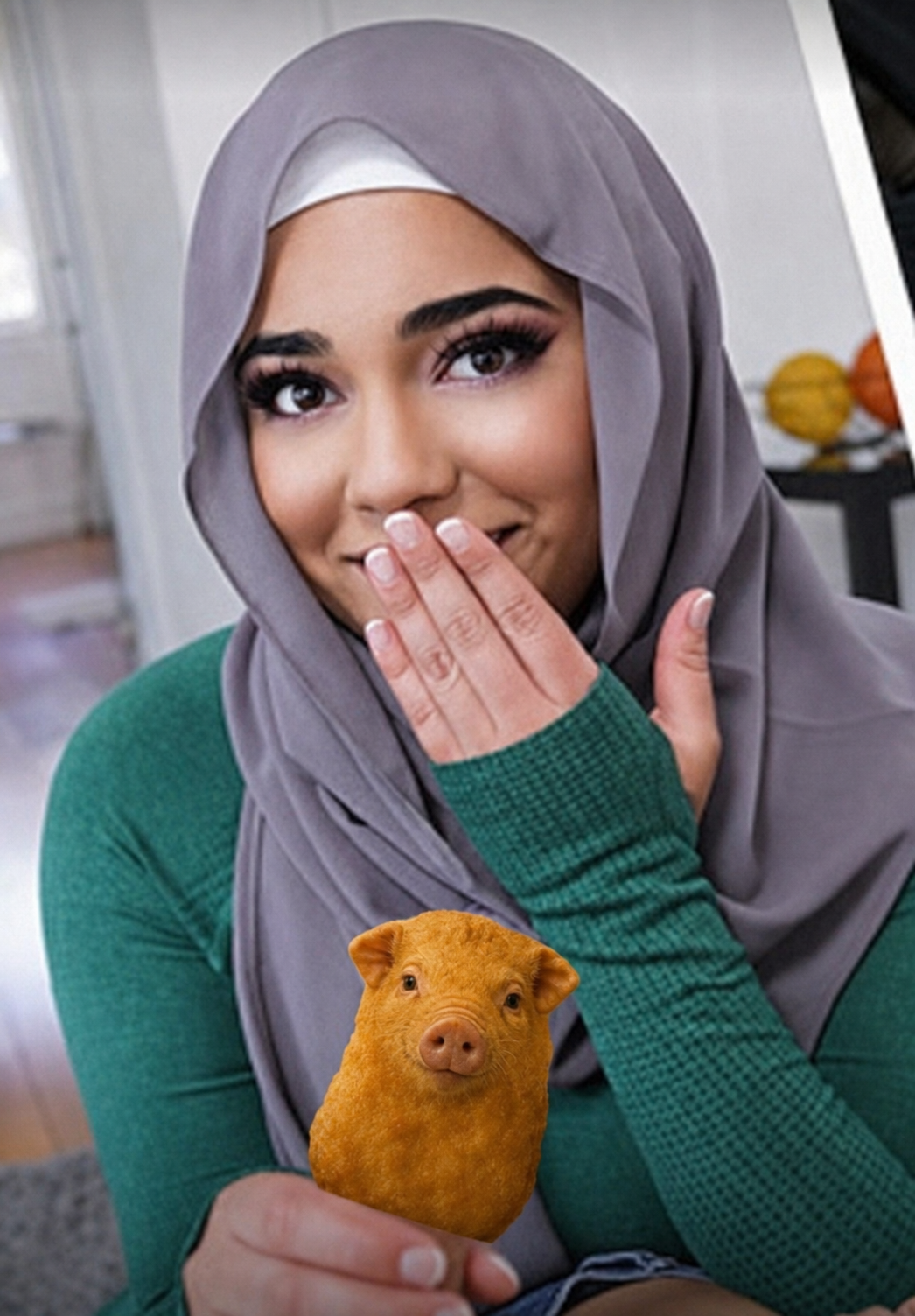 musulman muz femme porc cochon halouf haram islam muslim voile sourire secret