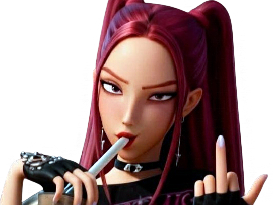 kpop demon hunters mira drink mignonne cute badass dark style coreenne belle doigt fuck maline