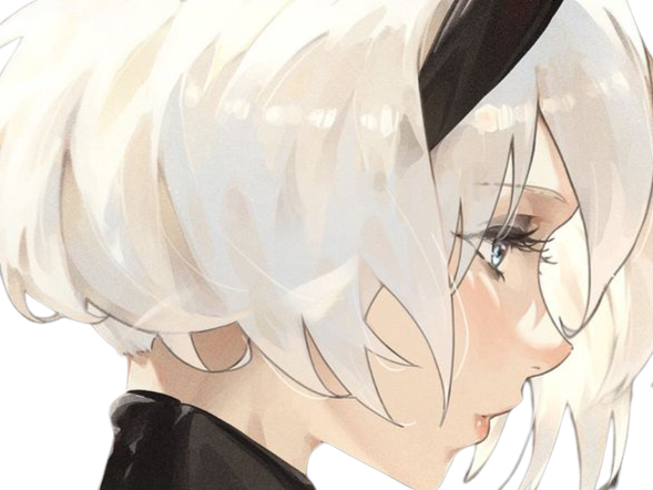 2b nier automata cheveux blanc yeux bleu opale de brienne fic bloop