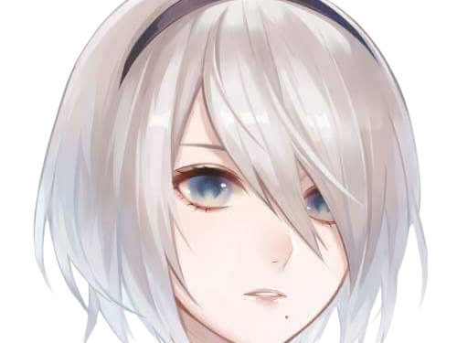 2b nier automata cheveux blanc yeux bleu opale de brienne fic bloop