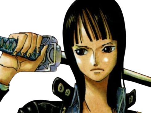 nico robin one piece cheveux noir yeux bleu ninon fic bloop epee katana