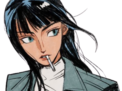 nico robin one piece cheveux noir yeux bleu ninon fic bloop cigarette