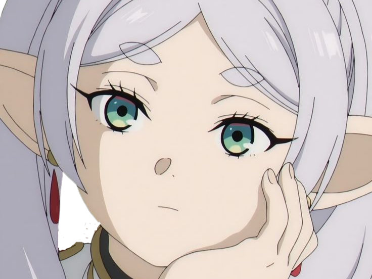 frieren sousou elfe oreilles pointues boucles oreille rouge mnemosyne fic bloop