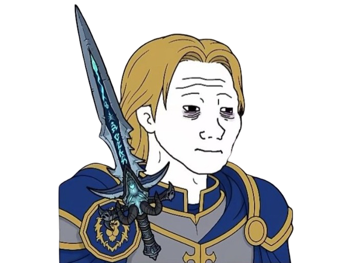 arthas wow warcraft wojak paladin sad triste