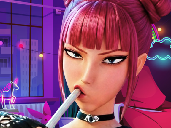 kpop demon hunters mira drink mignonne cute badass dark style grimace coreenne belle doomer nuit