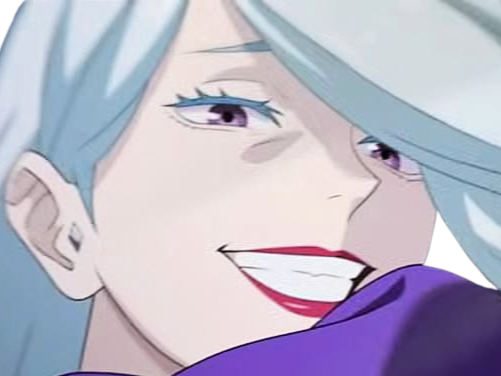 mei mei-mei jujutsu kaisen jjk cheveux blanc yeux violet tresse ade adelaide vizard fic bloop
