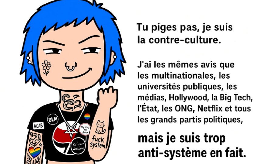 woke contre culture pute feministe anti systeme antifa lfi bleu femen gauchiste gaucho ecolo bobo
