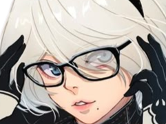 2b nier automata cheveux blanc yeux bleu opale de brienne fic bloop