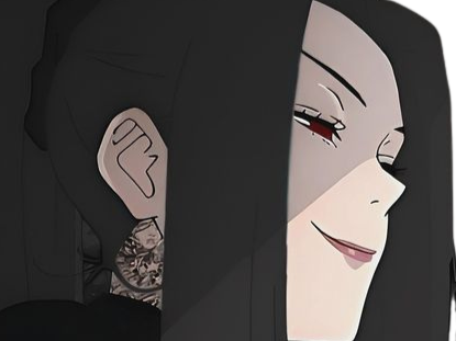 mei mei-mei jujutsu kaisen jjk cheveux blanc yeux violet tresse ade adelaide vizard bloop noir