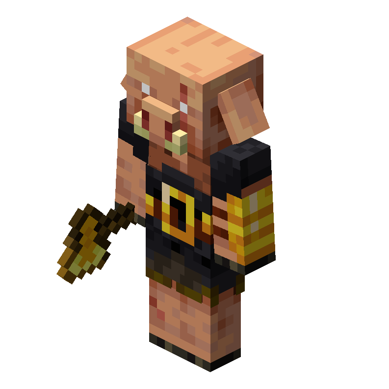 minecraft nether piglin cochon hache