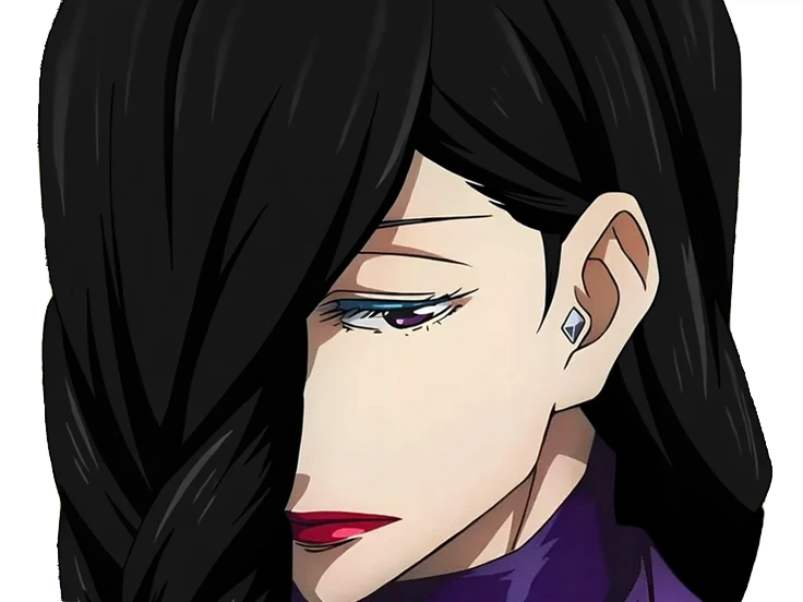 mei mei-mei jujutsu kaisen jjk cheveux blanc yeux violet tresse ade adelaide vizard bloop noir