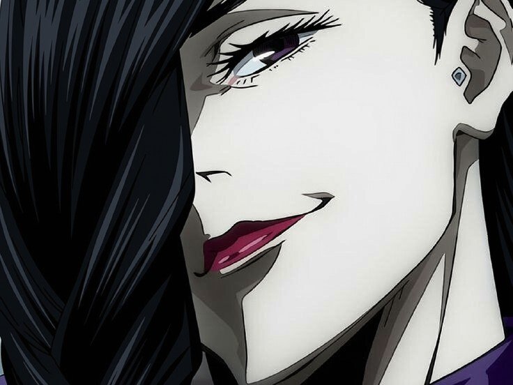 mei mei-mei jujutsu kaisen jjk cheveux blanc yeux violet tresse ade adelaide vizard bloop noir