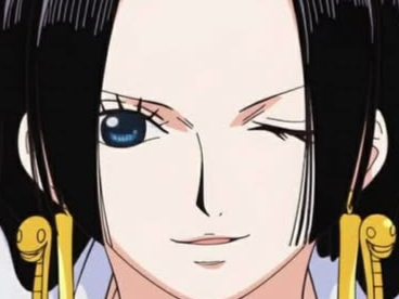 boa hancock one piece cheveux noir yeux bleu boucles oreille serpent fic bloop
