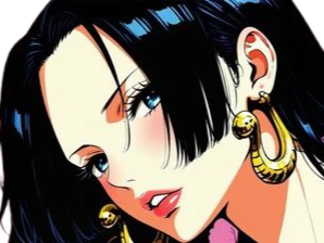 boa hancock one piece cheveux noir yeux bleu boucles oreille serpent fic bloop