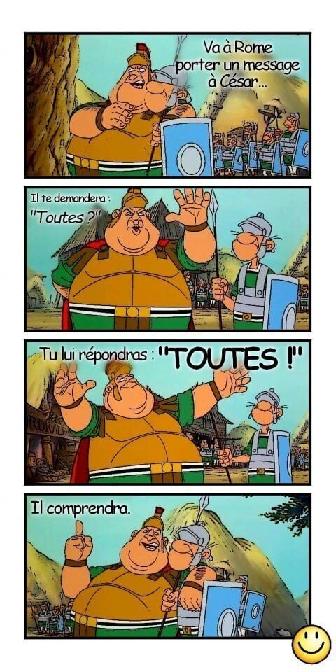 asterix obelix gaulois romains rome cesar centurion bd toutes des putes sauf maman bede smiley