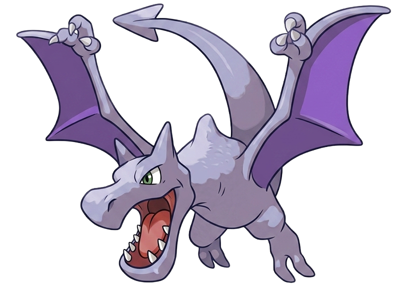 ptera aerodactyl pokemon pkm jeu anime type roche vol 1g kanto fossile