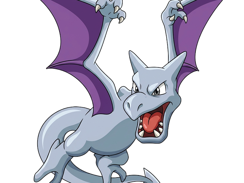 ptera aerodactyl pokemon pkm jeu anime type roche vol 1g kanto fossile
