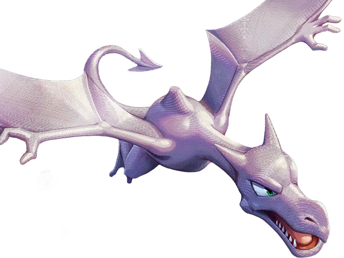 ptera aerodactyl pokemon pkm jeu anime type roche vol 1g kanto fossile