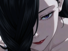 mei mei mei jujutsu kaisen jjk cheveux blanc yeux violet tresse ade adelaide vizard bloop noir