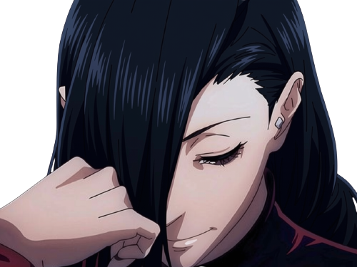 Sticker mei mei mei jujutsu kaisen jjk cheveux blanc yeux violet tresse ade adelaide vizard bloop noir par Bl0op