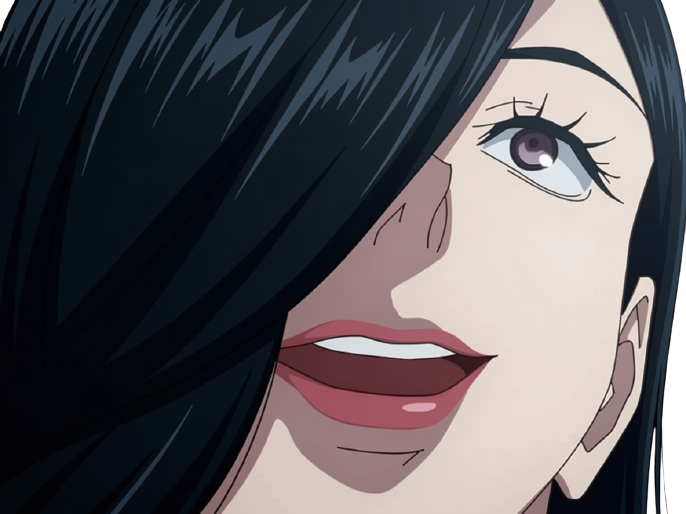 Sticker mei mei mei jujutsu kaisen jjk cheveux blanc yeux violet tresse ade adelaide vizard bloop noir par Bl0op