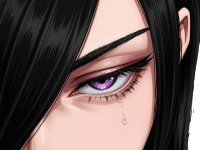 Sticker mei mei mei jujutsu kaisen jjk cheveux blanc yeux violet tresse ade adelaide vizard bloop noir par Bl0op