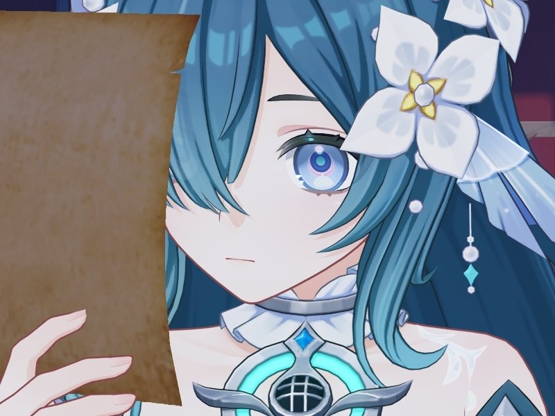 genshin impact vodyanitsa regarde papier