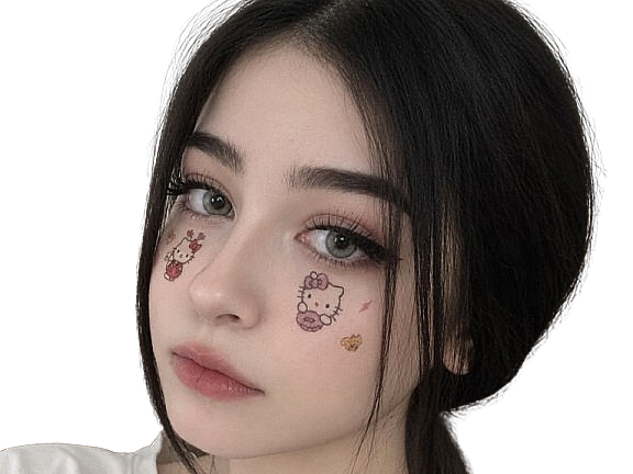 fille hello kitty tatouages alt gothique goth mignonne regard yeux girly crush hihi amoureuse knifos