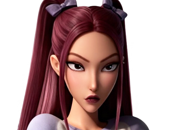 kpop demon hunters mira badass dark style coreenne belle regard noeud depitee