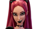 kpop-demon-hunters-mira-badass-dark-style-coreenne-belle-regard-noeud-sourire-maline-gothique