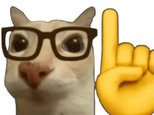 chat intello intelligent doigt emoji nerd actually explique cat lunettes alors enseigne prof professeur knifos