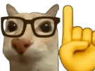 chat-intello-intelligent-doigt-emoji-nerd-actually-explique-cat-lunettes-alors-enseigne-prof-professeur-knifos