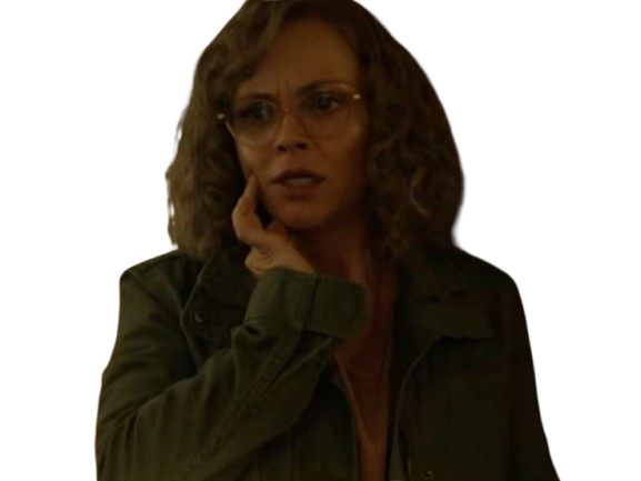 Sticker christina ricci misty quigley adulte actrice yellowjackets blonde lunettes folle showtime serie par Brad