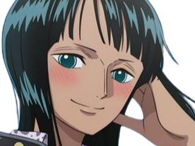 Sticker nico robin one piece cheveux noir yeux bleu frange ninon fic bloop par Bl0op