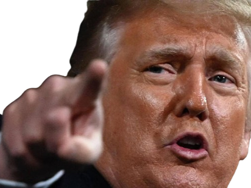 trump donald montre du doigt pointe expose regarde usa denonce look identifie president maga knifos