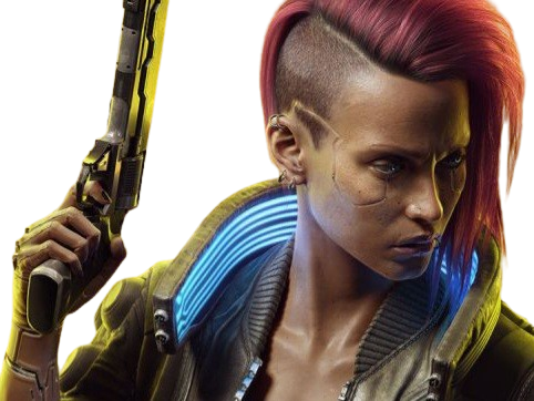 Sticker v femme female valerie cyberpunk 2077 night city edgerunners jeu ps5 personnage principal protagoniste knifos par Knifos