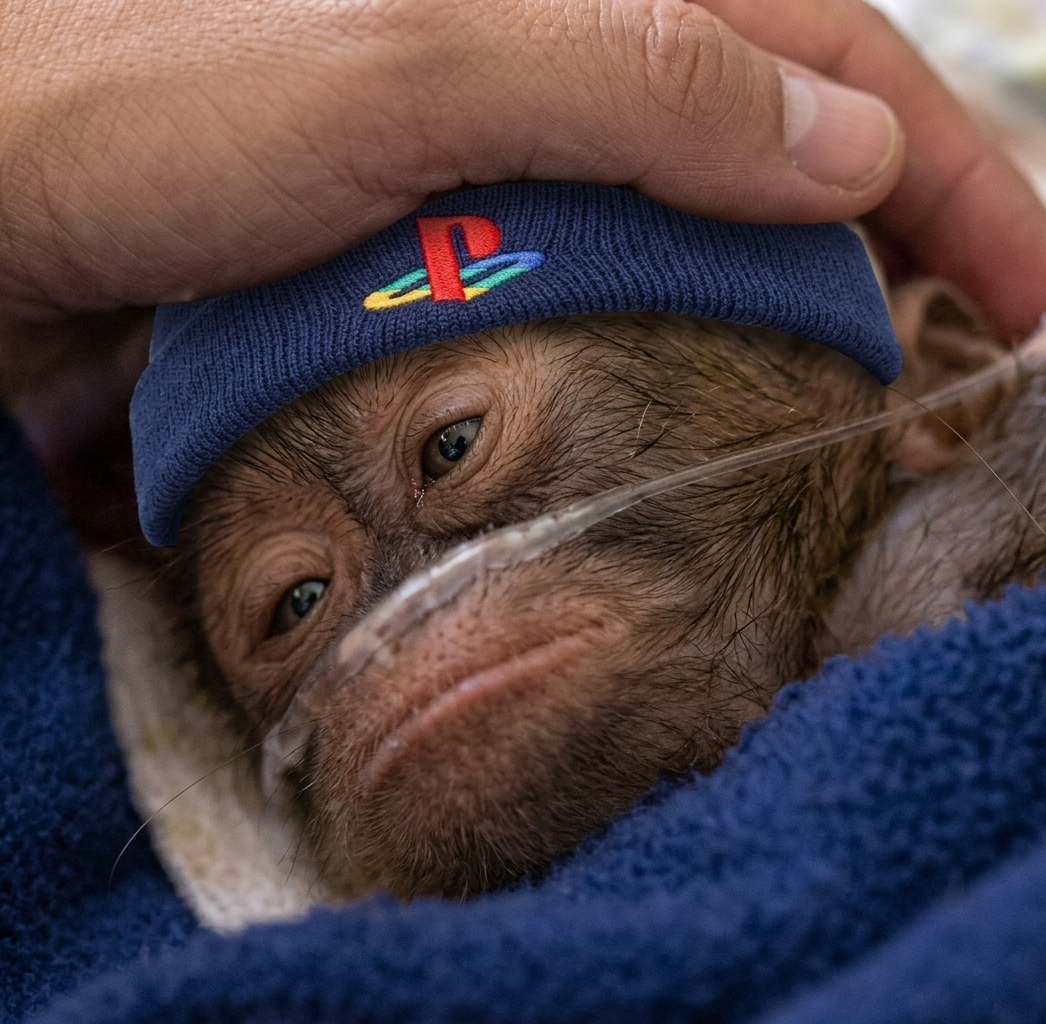 Sticker permy gdc niaise singe ps5 sony playstation pls coma hopital perfusion bonnet clinique allonge larmes par Mike-Permy