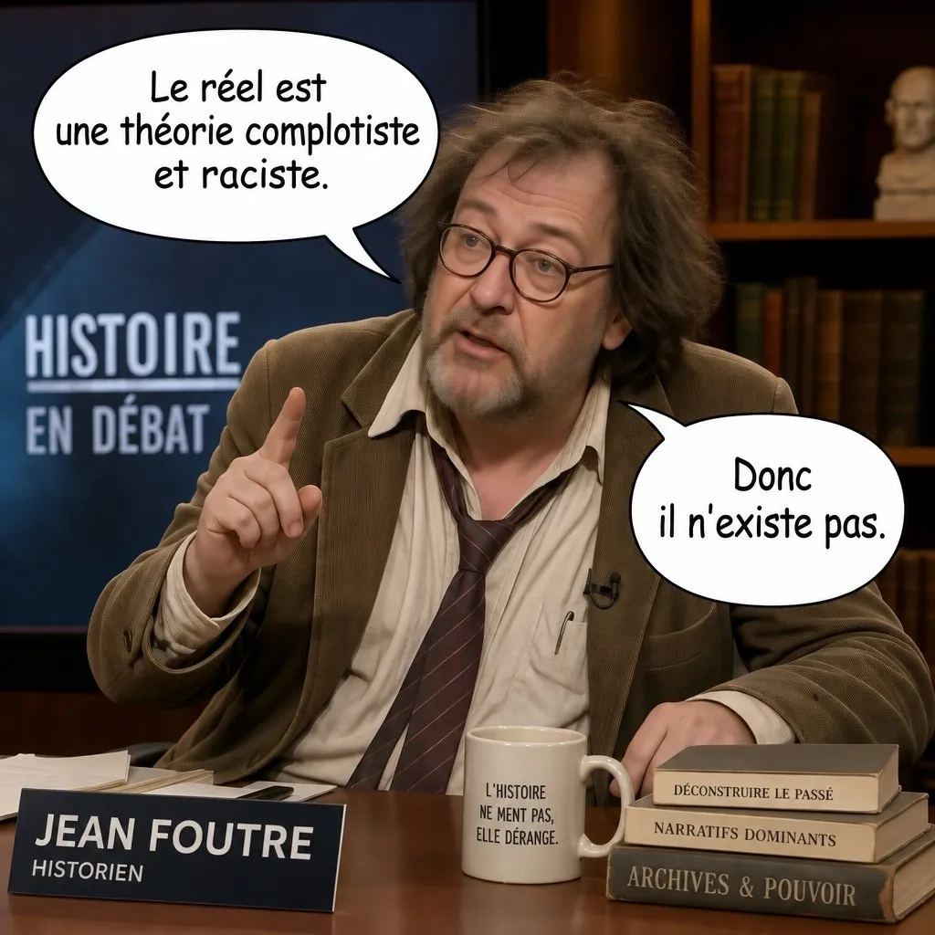 Sticker histoire historien reel complot gauchiste theorie narratif reecriture prof derange mensonge negationnisme negationniste par ProlapsusDeBHL