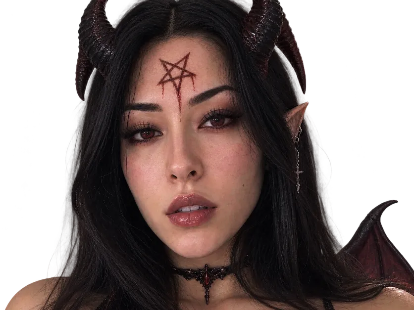 Sticker daisy luu asiatique coreenne demone succube enfer belle badass par Tromperie